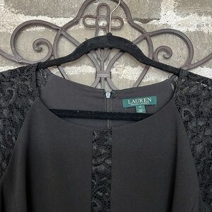 Lauren Ralph Lauren Black Jumpsuit with Long Lace Sleeves Size 16